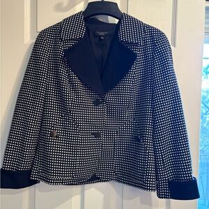 Talbots Black and White Patterned Blazer